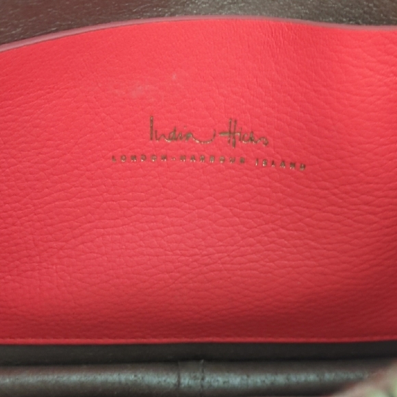 India Hicks Light Gray Leather Clutch Big Zipper - Picture 9 of 9